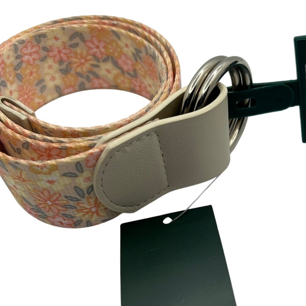 Wild Fable Women's Orange and Pink Floral Print Belt - Size XS - NWT